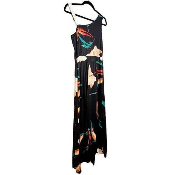 Fashion Nova Asymmetric Neck One Shoulder Cut Sleeveless Maxi Dress Black Small - Picture 2 of 4